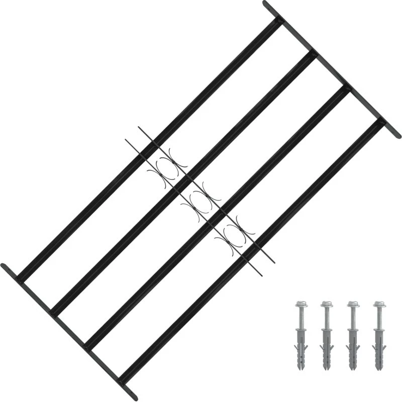 Vinduesgitter 115×60 cm sort, pulverlakeret stål