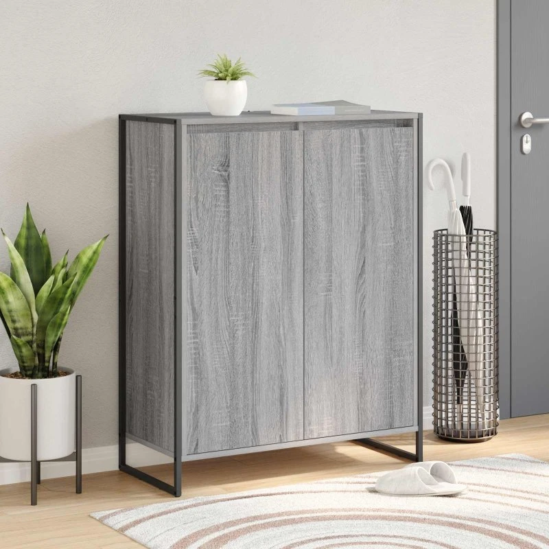 Sko skab Grå Sonoma 79x36x100 cm – industrielt