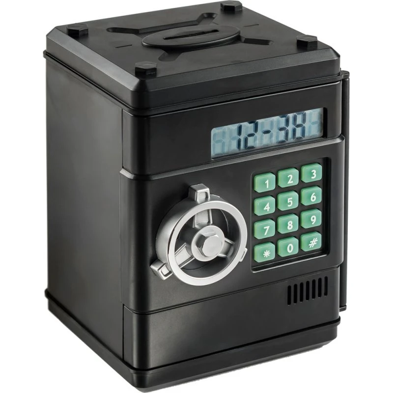 Pengeskab til børn med kode – sort, 3xAA, 5+ år