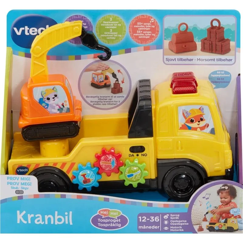 VTech Bygge Venner Kranlastbil, aftagelig kran, frihjul