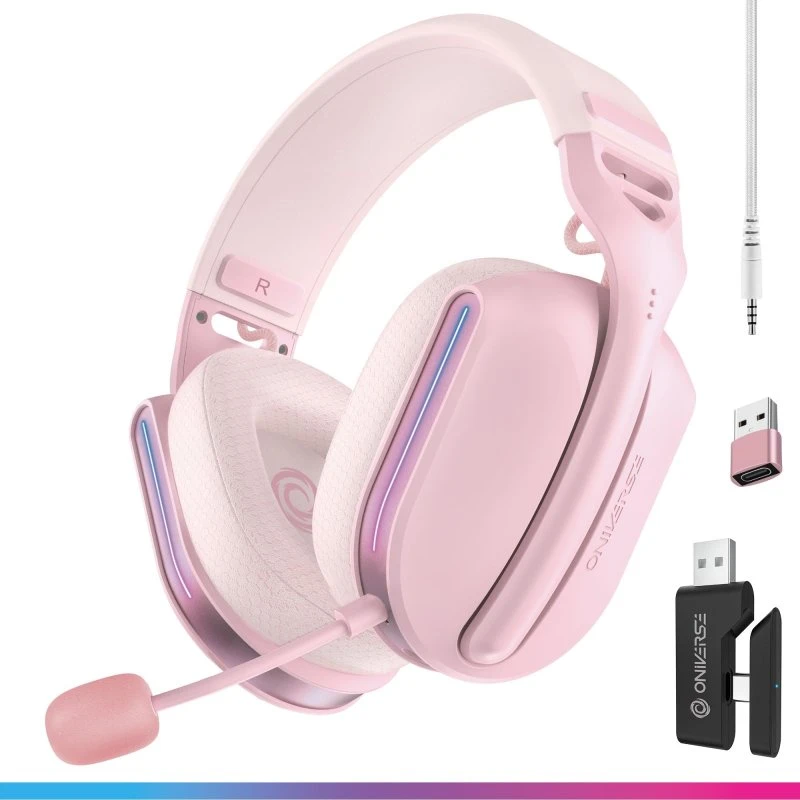 Oniverse Polaris Trådløst Gaming Headset – Aurora Pink