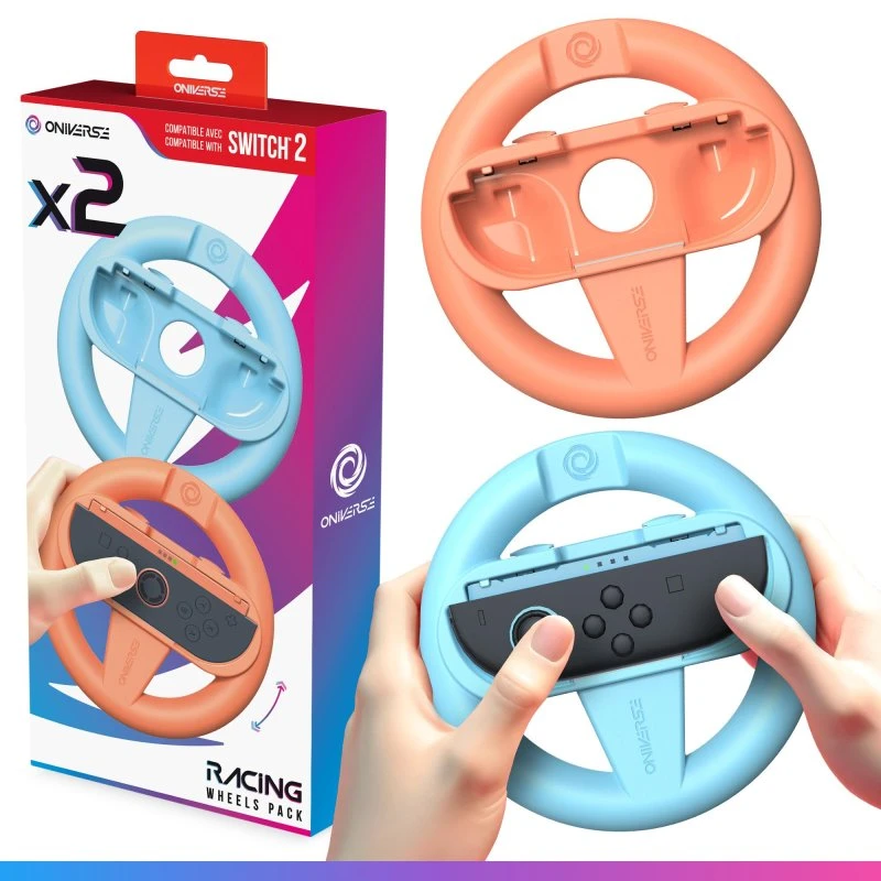 Oniverse Racing Wheel til Nintendo Switch – 2-pak (Orange/Blå)