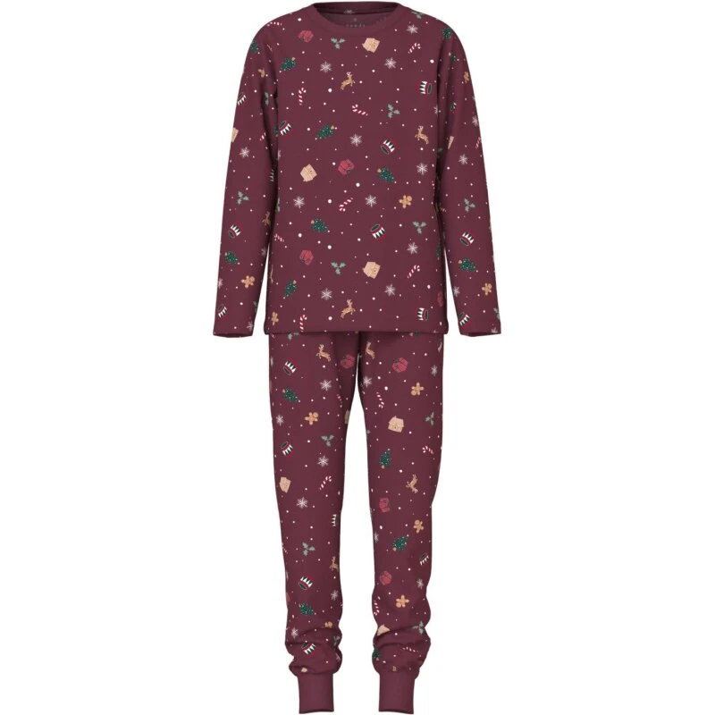 Name It Jule Natsæt Burgundy AOP