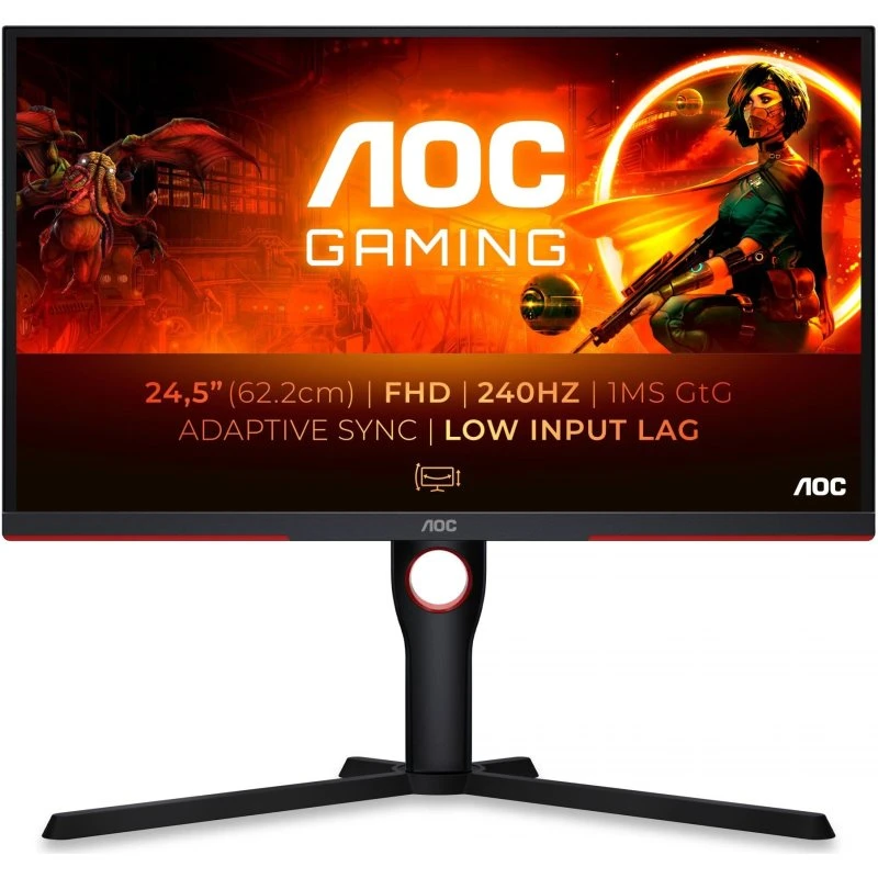 AOC 25G3ZM/BK 24,5" 240Hz gaming-skærm (FHD, 0,5 ms) Sort