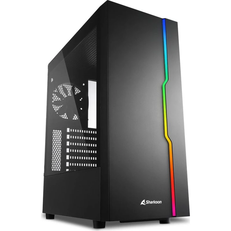 Sharkoon RGB Slider Mid Tower ATX - Sort (hærdet glas)