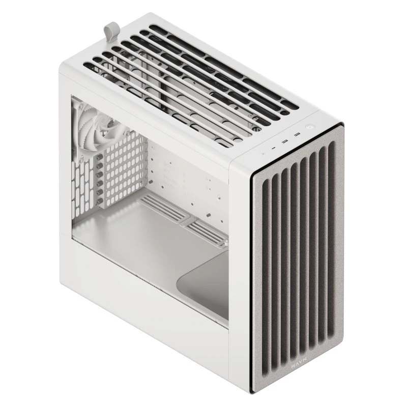 HAVN BF 360 Mid Tower kabinet - Hvid, høj airflow