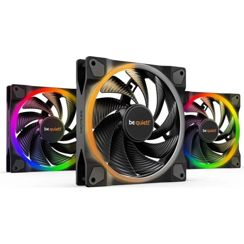 be quiet! Light Wings 140mm PWM High-Speed ARGB 3-pak – Sort