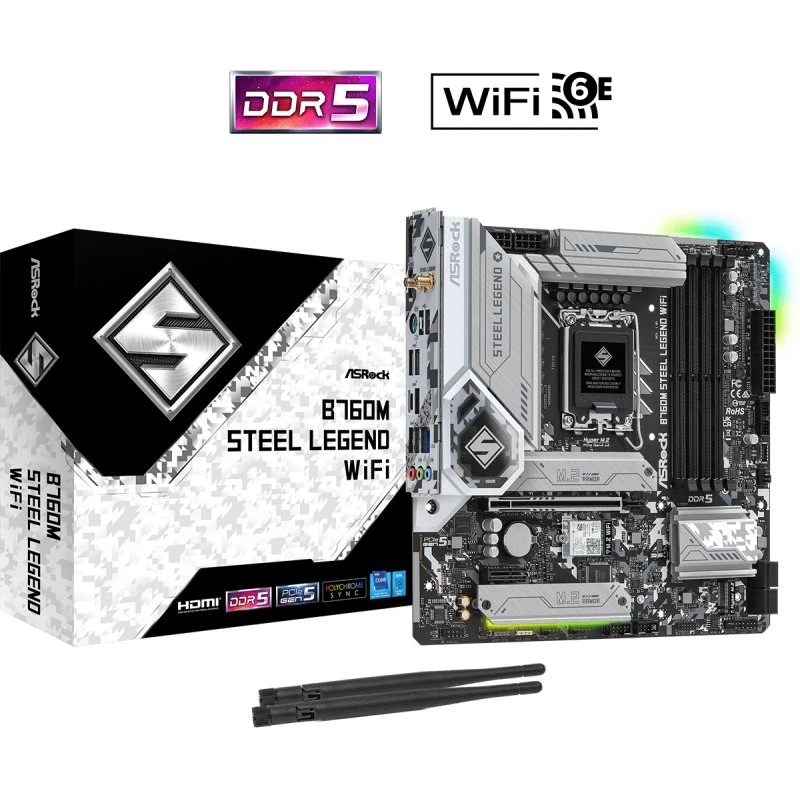 ASRock B760M Steel Legend WiFi – Micro-ATX (LGA1700, DDR5)