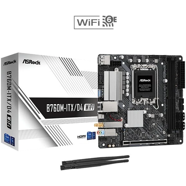 ASRock B760M-ITX/D4 WiFi – Mini-ITX Intel B760 (DDR4)