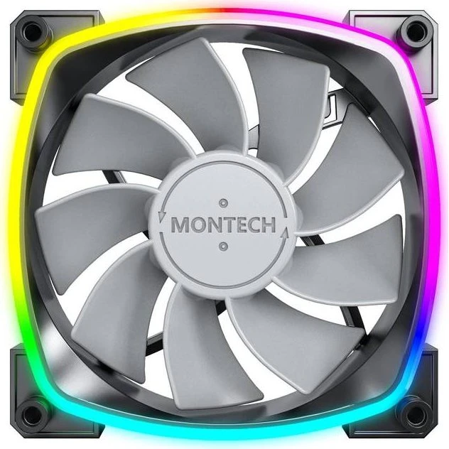 Montech RX120 PWM Reverse 120mm - Sort (RGB, 27 dBA)