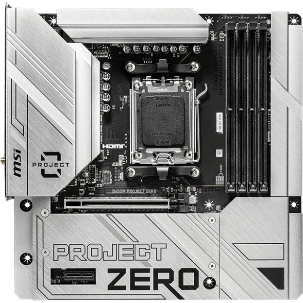 MSI B650M PROJECT ZERO – Micro-ATX AM5, DDR5, WiFi 6E