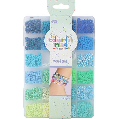 Colourful Mind perlesæt - blå/grøn/gul, over 1780 perler