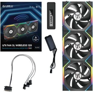 Lian Li UNI FAN SL Wireless 3-pack 120mm - Sort