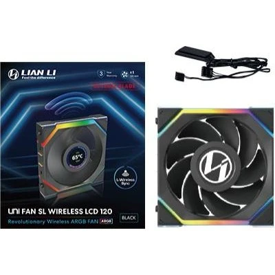 Lian Li UNI FAN SL Wireless LCD Reverse 120mm - Sort