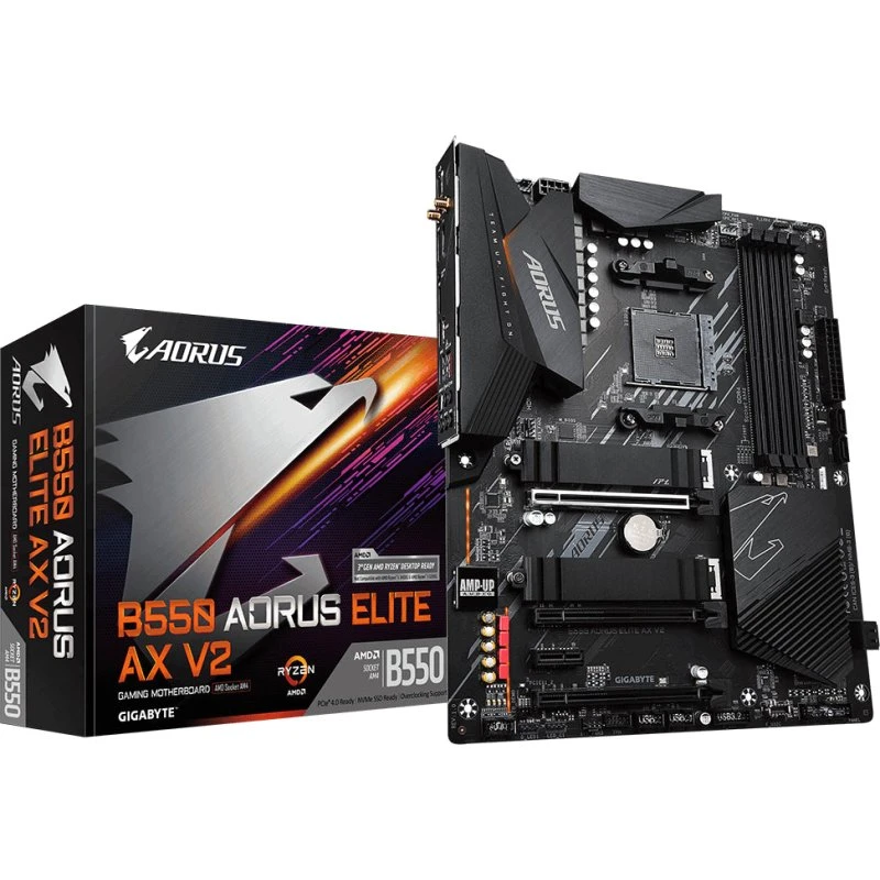 Gigabyte B550 AORUS ELITE AX V2 bundkort (AM4, WiFi 6E)