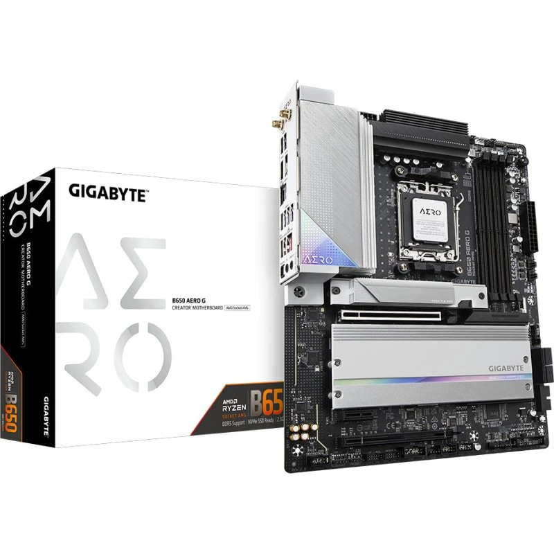 Gigabyte B650 AERO G AM5 ATX bundkort (DDR5, Wi‑Fi 6)