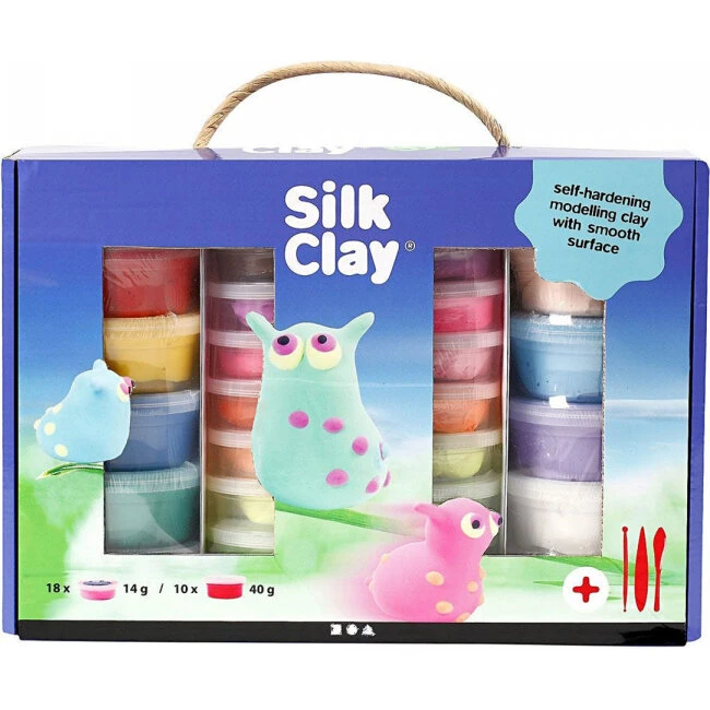 Silk Clay gaveæske 28 bøtter + værktøj