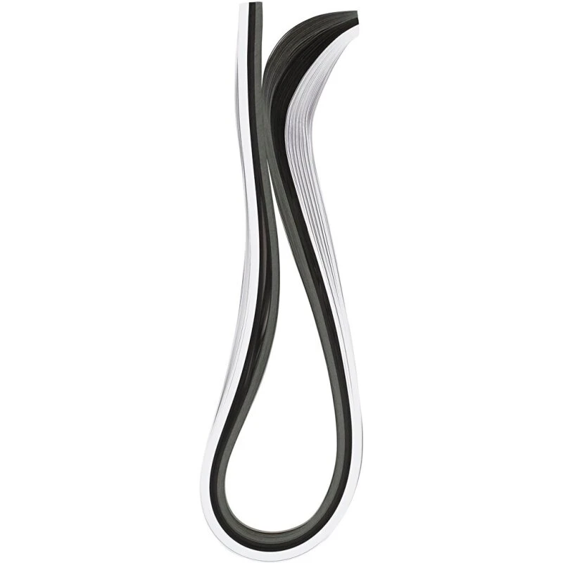 Quillingpapir 5 mm x 78 cm, 100 stk – grå/hvid/sort 120 g