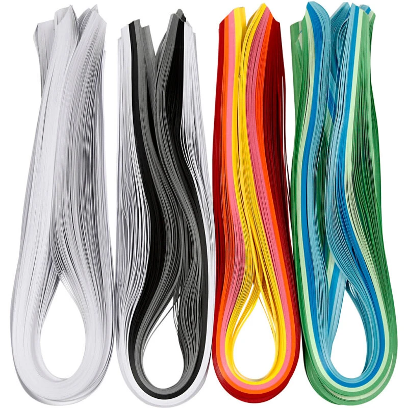 Quilling papir 5 mm x 78 cm, 1200 stk assorterede