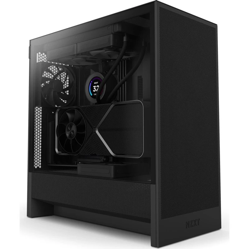 NZXT H5 Flow (2024) Mid Tower kabinet, sort