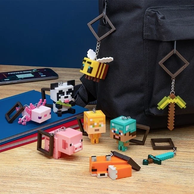 Minecraft Backpack Buddies - blindbag nøglering (assorteret)