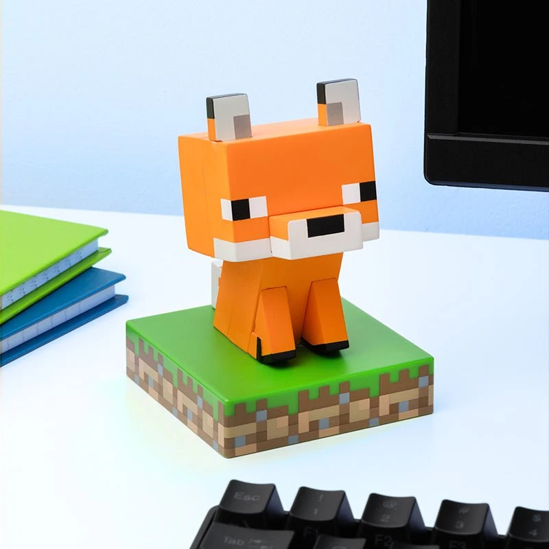 Minecraft Fox Icon Light 11 cm – Orange natlampe