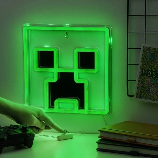 Paladone Creeper LED Neon Væglampe 25 cm - Grøn