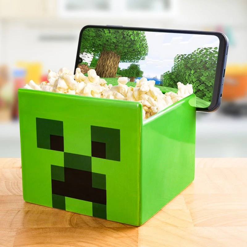 Minecraft Creeper Streaming Snackskål, Grøn (2-i-1)
