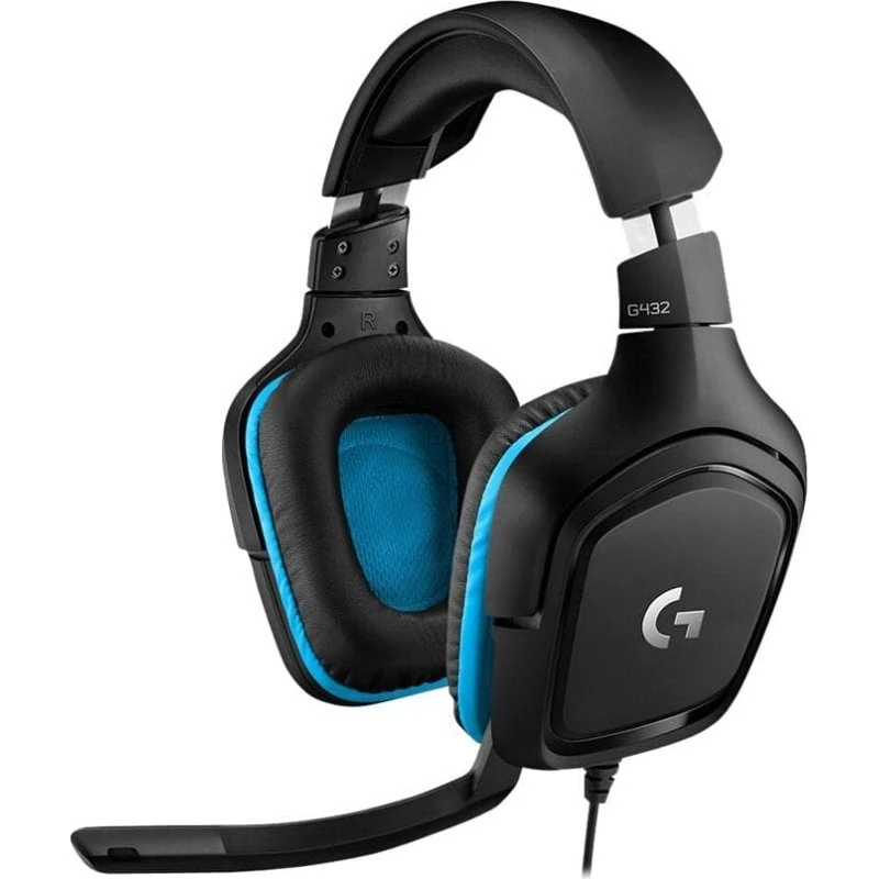 Logitech G432 7.1 Surround Gamingheadset, sort