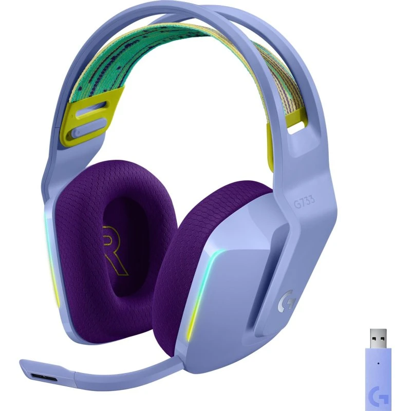 Logitech G G733 LIGHTSPEED trådløst gaming-headset, Lilac