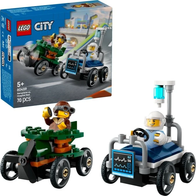 LEGO City 60459 Racerbilpakke – Flyvemaskine vs. Hospitalsseng