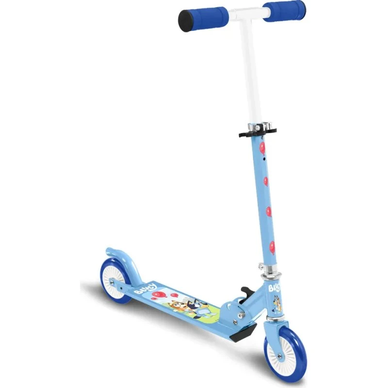 Bluey Foldbart løbehjul blå - justerbart med bagbremse