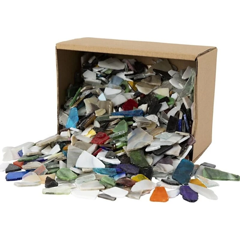 Glasmosaik blandede farver 8–20 mm, 2 kg