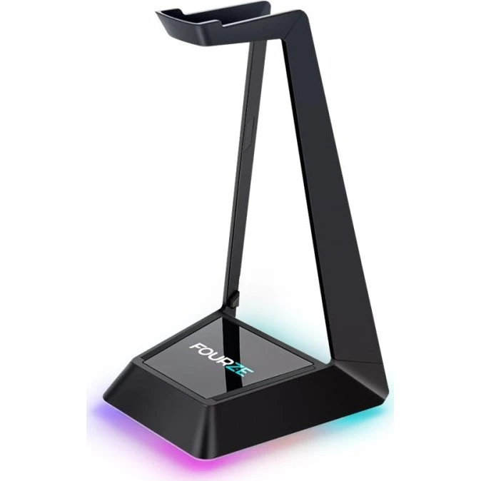 Fourze Ember Headset Stand RGB – Qi 5W, sort