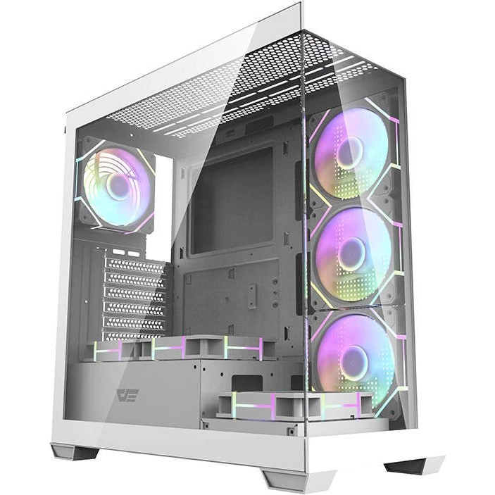 DarkFlash DS900 Mid-Tower – 7 ARGB-blæsere, Hvid (ATX/MicroATX/ITX)