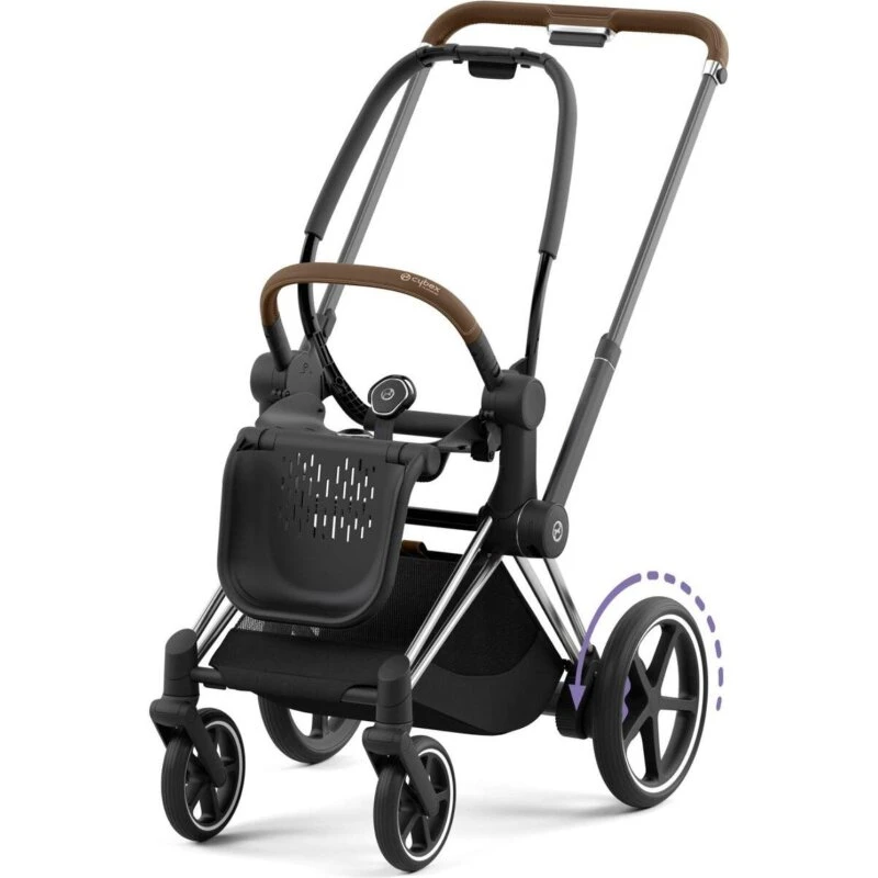 Cybex e-Priam elektrisk klapvogn med Lux Carrycot – Chrome Brown