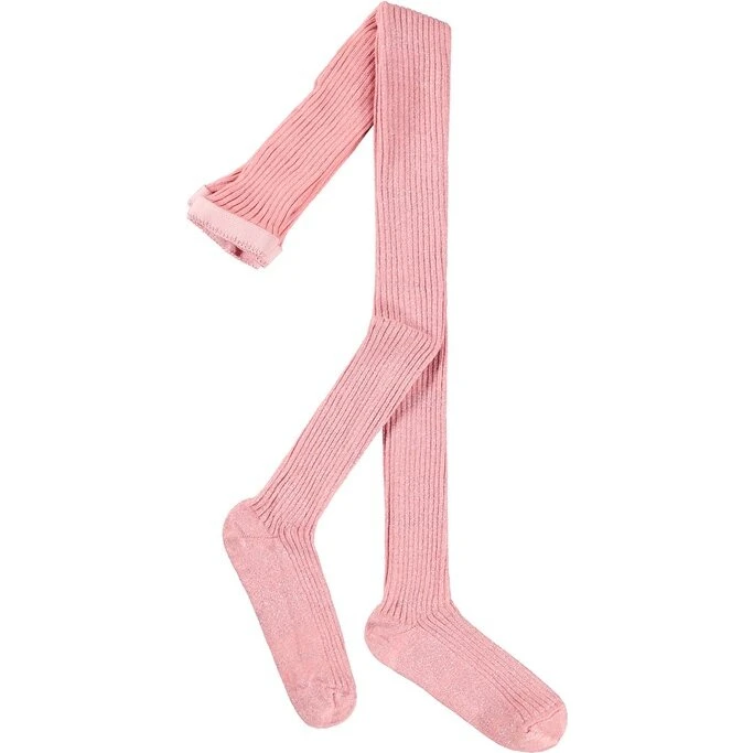 Molo Glitter Rib strømpebukser - Lyserød 62-68