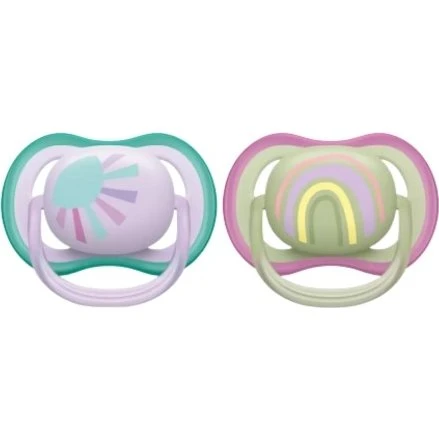 Philips Avent SCF085/59 Ultra Air-sutter 0–6 m, 2 stk (regnbue)