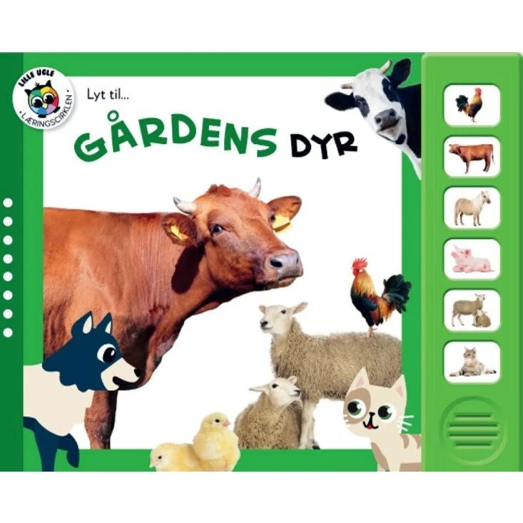 Lyt Til - Bondegårdens dyr, papbog med lydknapper
