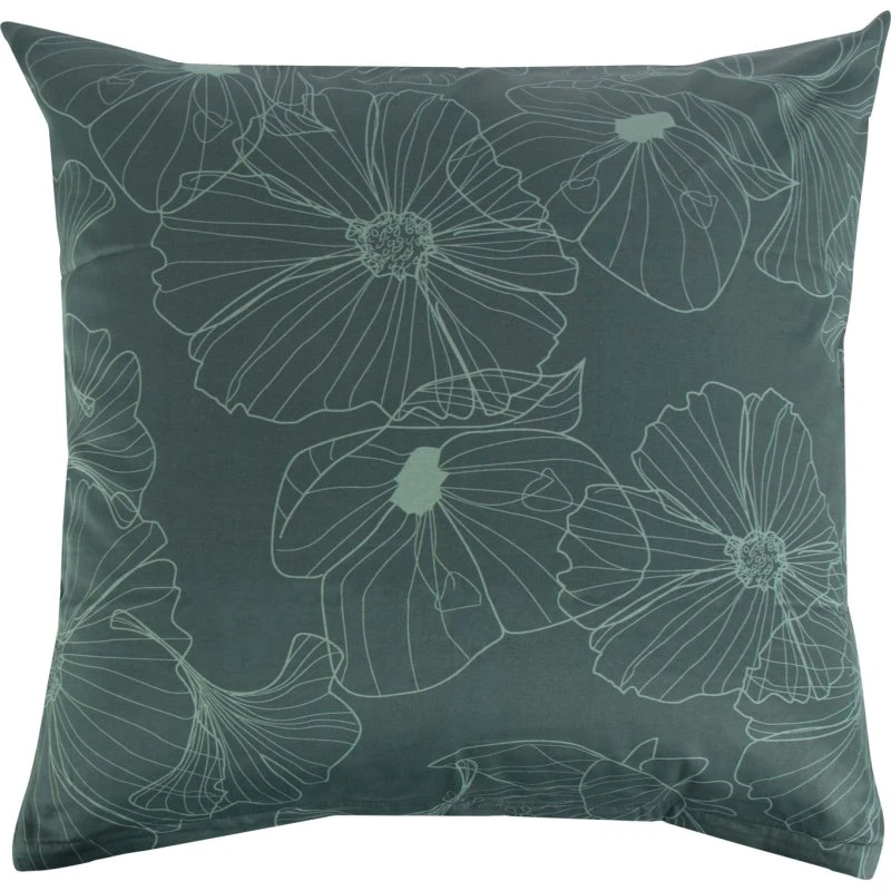 By Night Pudebetræk 60x63 cm Bomuldssatin Big Flower - Grøn