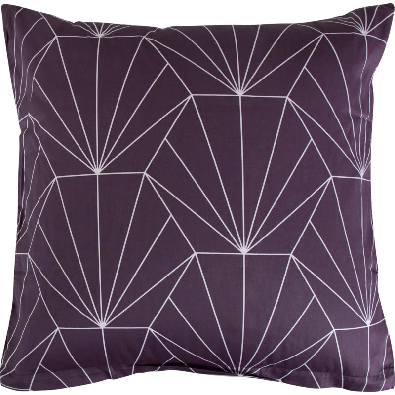 By Night Pudebetræk 60x63 cm - Bomuldssatin Blomme/Hexagon