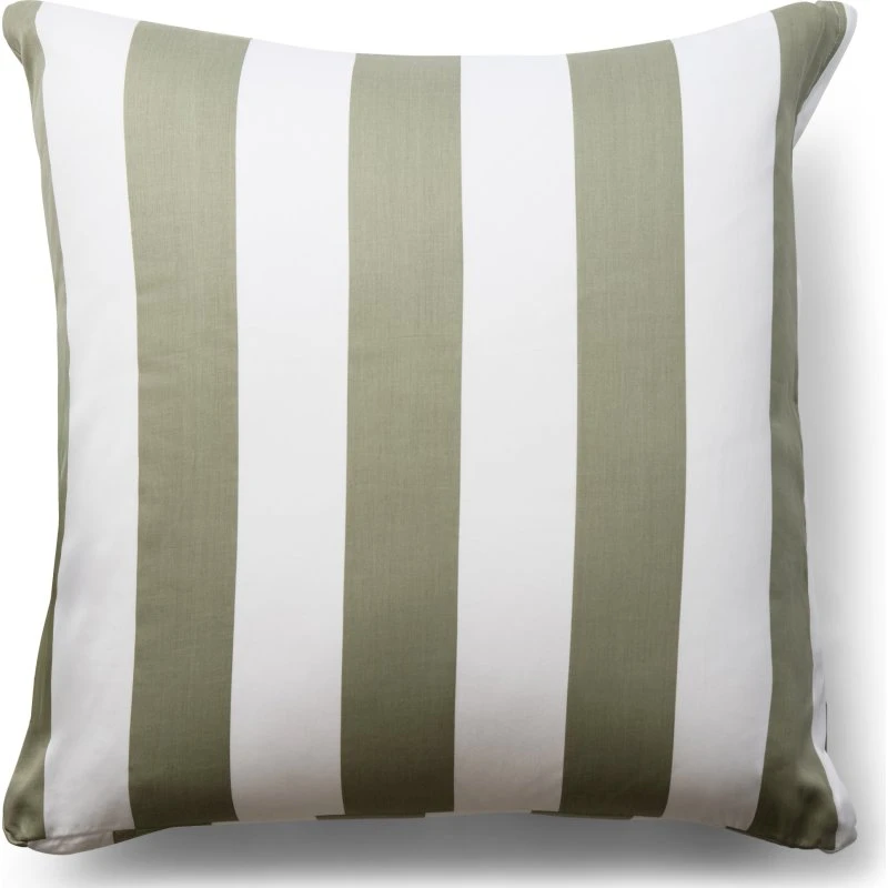 By Night Pudebetræk 60x63 cm 100% bomuldssatin Nordic Stripe grøn/hvid