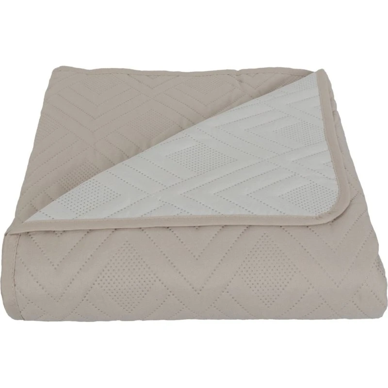 Borg Living sengetæppe 140x240 cm – vendbart sand/hvid