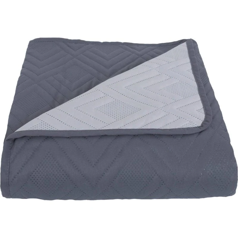 Borg Living Sengetæppe 220x240 cm – Vendbart mørkegrå/lysegrå