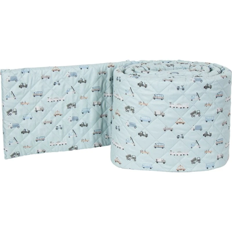 Nordstrand Home sengerand 360x30 cm – Pastel blå med biler