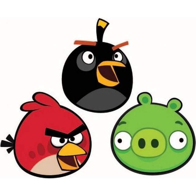 Angry Birds 3D vægklistermærker 3 stk – 25x26,5 cm (skumgummi)