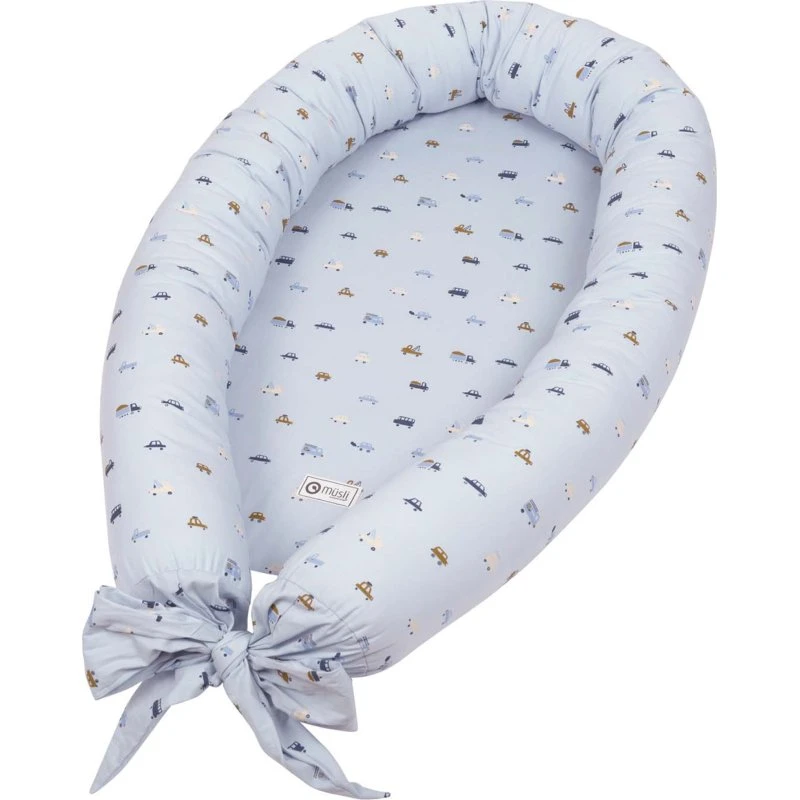 By Green Cotton babynest Müsli Breezy 75x40 cm – små køretøjer