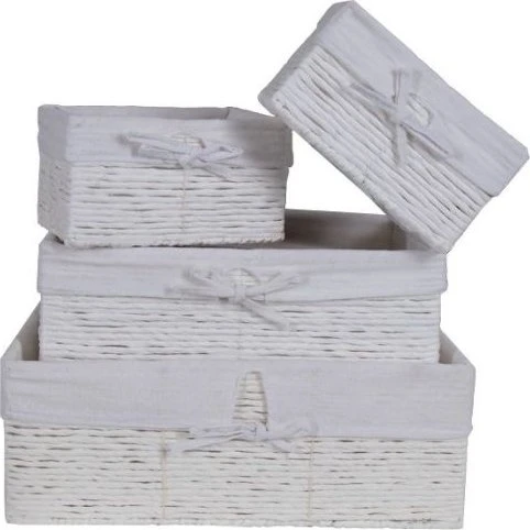 Fletkurve sæt 4 stk, hvide - 40x30x15/35x25x13/20x14x11 cm