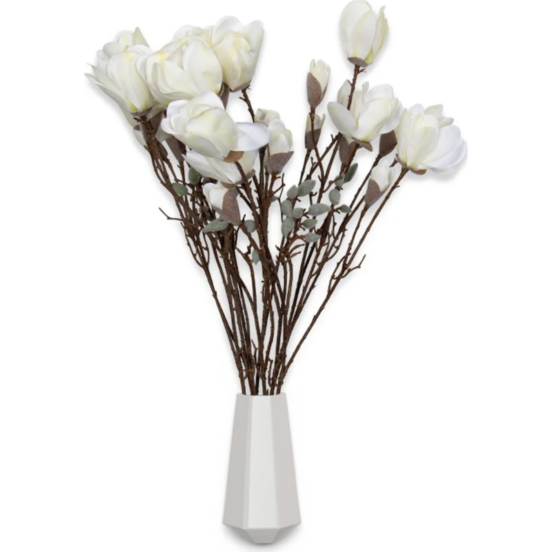 Magnolia - Kunstig magnoliagren 90 cm, hvid (4 blomster)