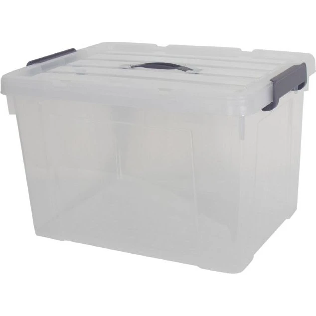 Universal 10x Opbevaringskasser 50 L – Transparent med tætsluttende låg